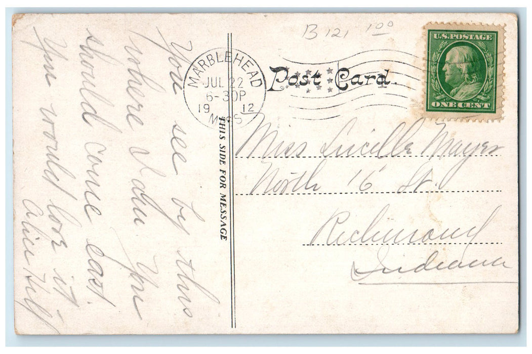 1912 Long Beach Coastal Buildings Marblehead Massachusetts MA Posted Postcard