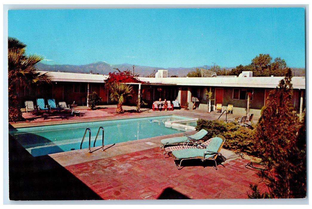 c1960's The Keers Motel Interior Pool Desert Hot Springs California CA Postcard