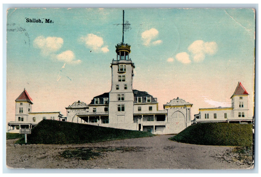 1914 Shiloh Temple Chapel Large Set Religious Building Durham Maine ME Postcard