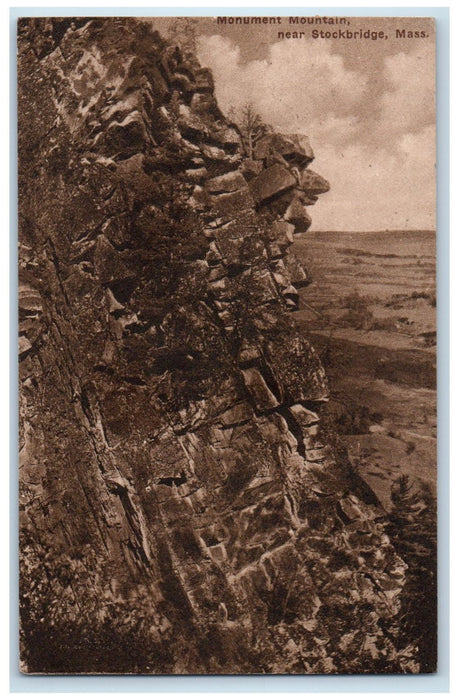 1927 Monument Mountain Rock Formation View Stockbridge Massachusetts MA Postcard