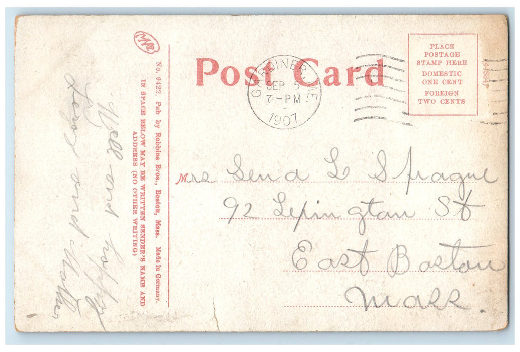 c1910's Fountain Kid Photoshoot Aquaman Statue Park Gardiner Maine ME Postcard
