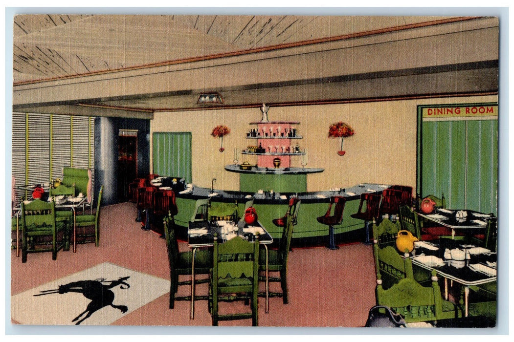 c1940s Coffee Shop Hotel El Rancho Scene Gallup New Mexico NM Unposted Postcard