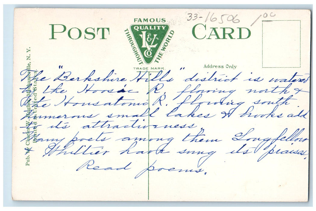 c1950 View Of Housatonic River Grove Great Barrington Massachusetts MA Postcard