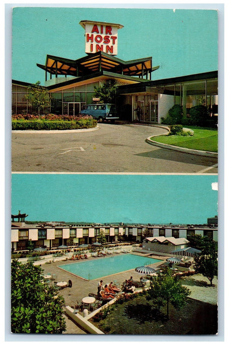 c1960s Air Host Inn Scene Atlanta Airport Atlanta Georgia GA Unposted Postcard