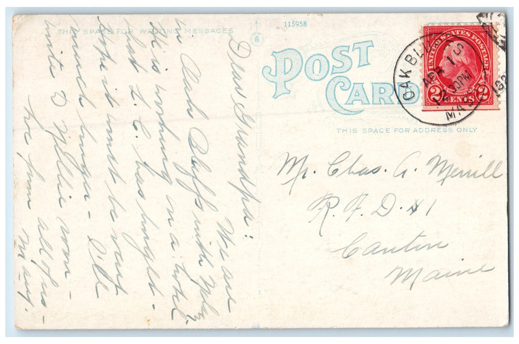 c1920's Little Harbor Boat Sailboat Docking Woods Hole Massachusetts MA Postcard