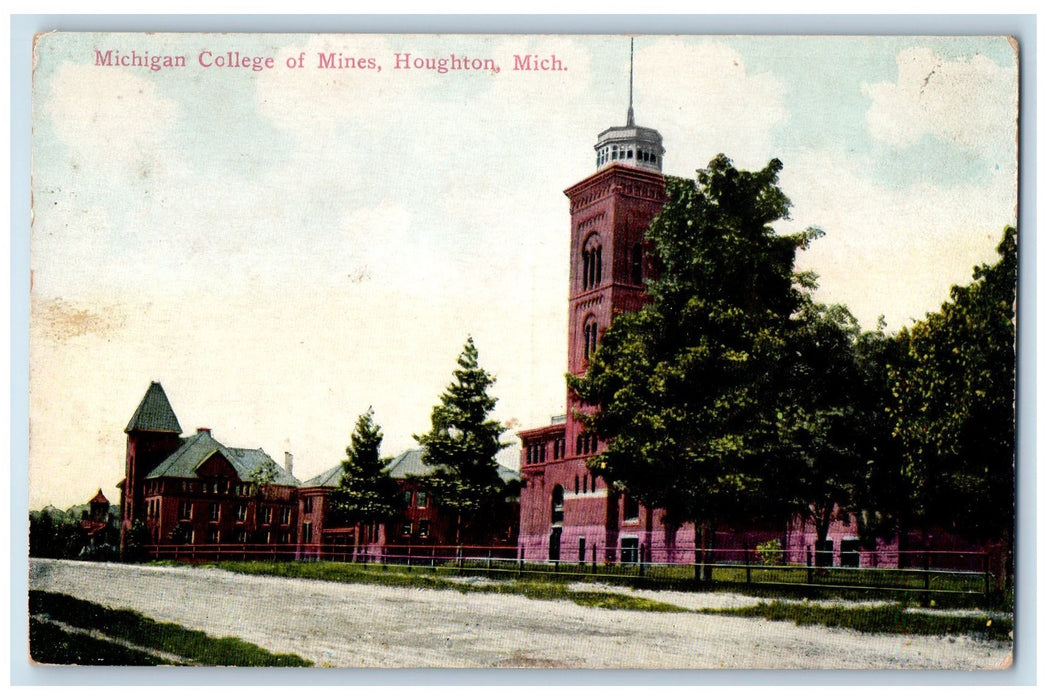 c1910s Michigan College Of Mines Houghton Michigan MI Unposted Vintage Postcard