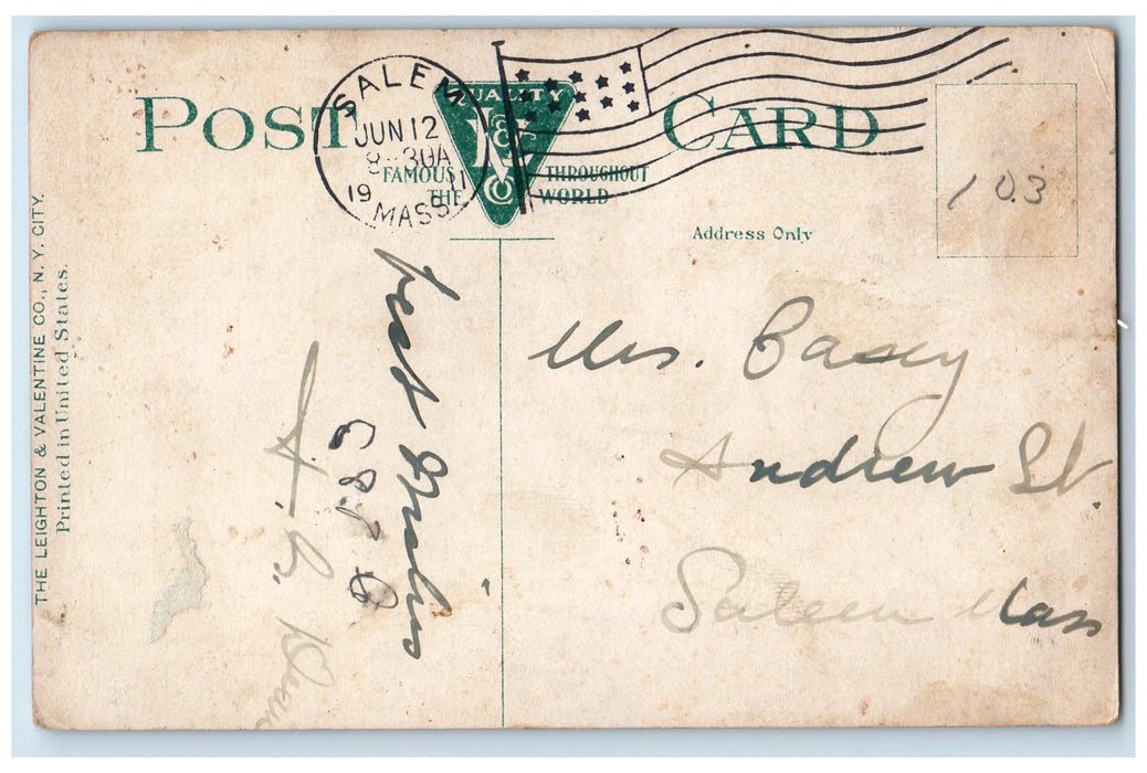 1911 Library Museum Of Art Building Pittsfield Massachusetts MA Posted Postcard