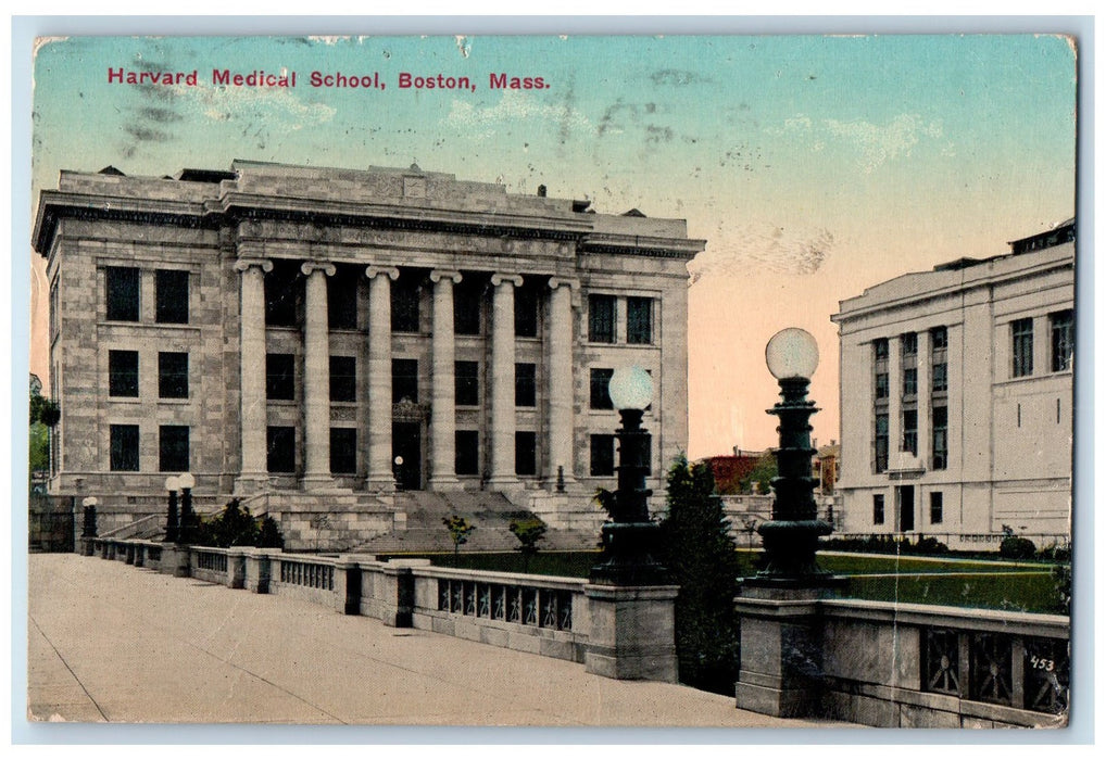 1917 Harvard Medical School Campus Building Boston Massachusetts MA Postcard