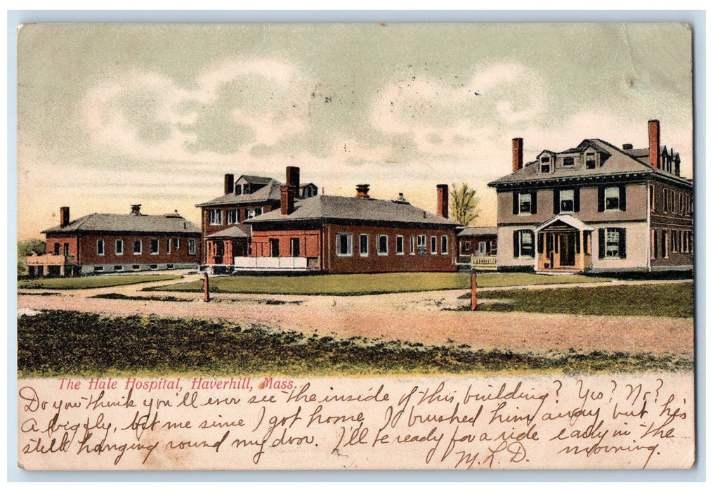 1908 The Hale Hospital Buildings Dirt Road Haverhill Massachusetts MA Postcard