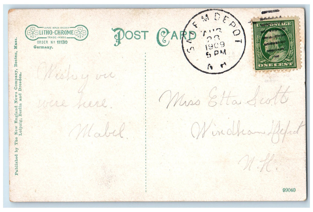 1909 Water Fall & Dam Power Source Lawrence Massachusetts MA Posted Postcard