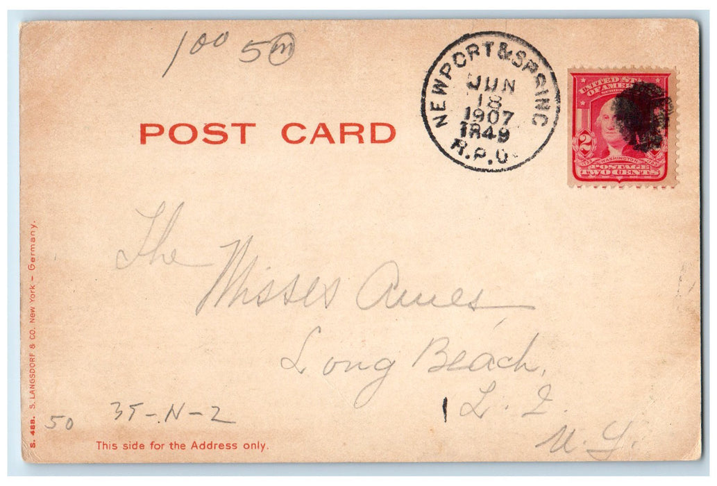 1907 Paradise Pond Boating Grove Northampton Massachusetts MA Posted Postcard