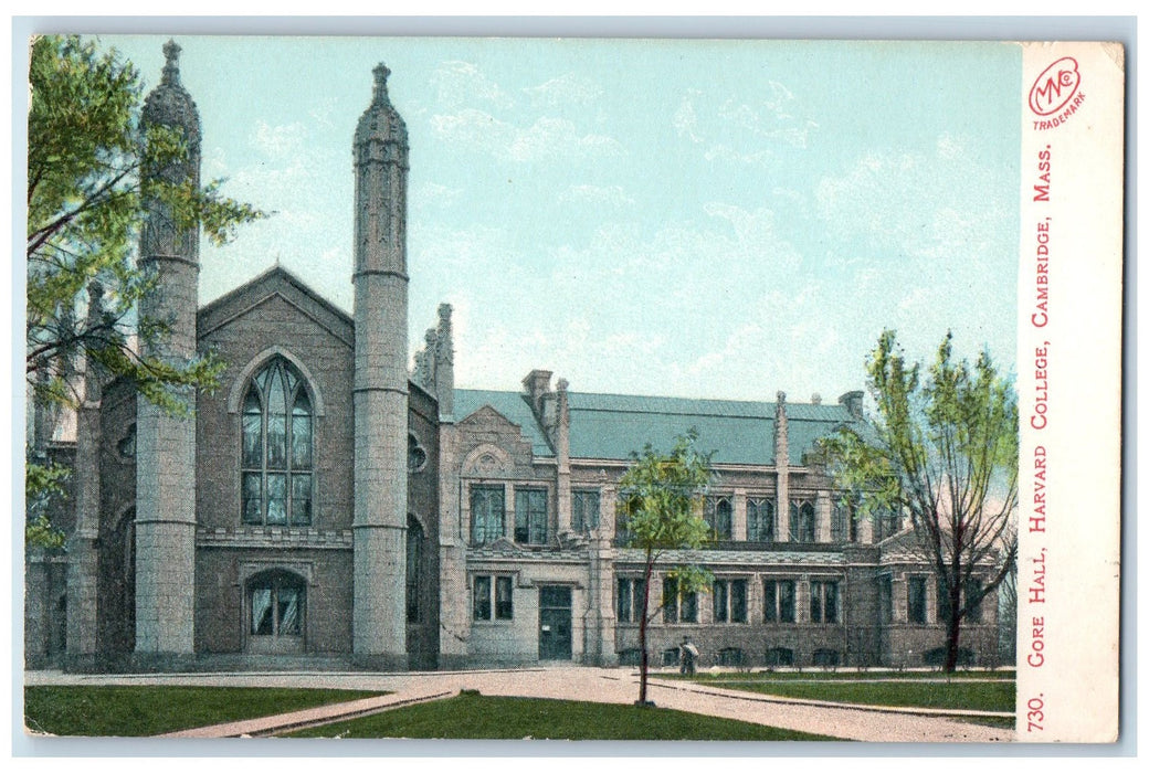 c1905 Gore Hall Harvard College Campus Building Cambridge MA Unposted Postcard