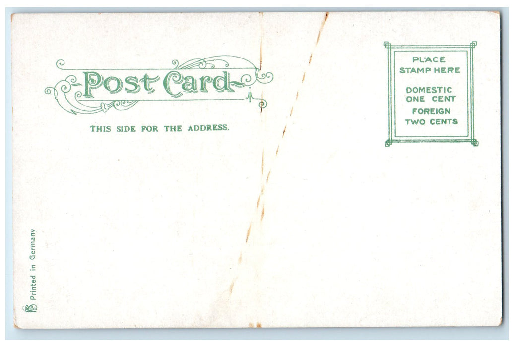 c1905 Durfee High School Campus Building Clock Tower View Fall River MA Postcard