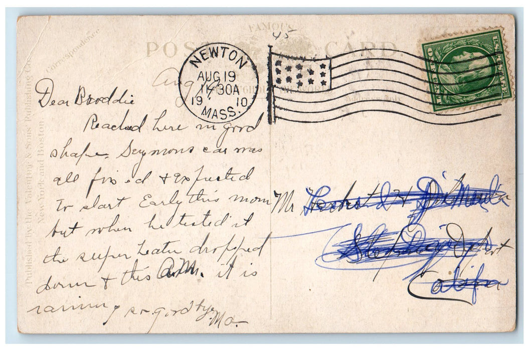 1910 Pie Alley Buildings Officers Crowd Boston Massachusetts MA Posted Postcard