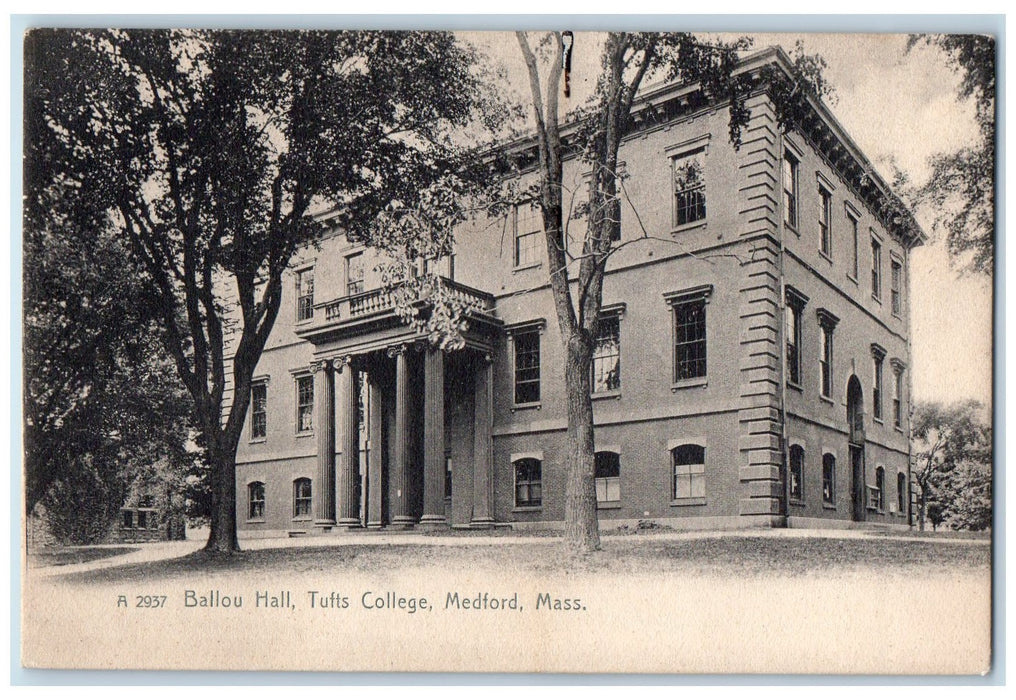 c1905 Ballou Hall Tufts College Building View Medford Massachusetts MA Postcard