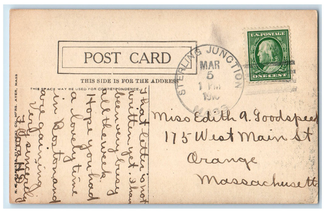 1910 The Dam Hills Grove Building Power Source Clinton Massachusetts MA Postcard