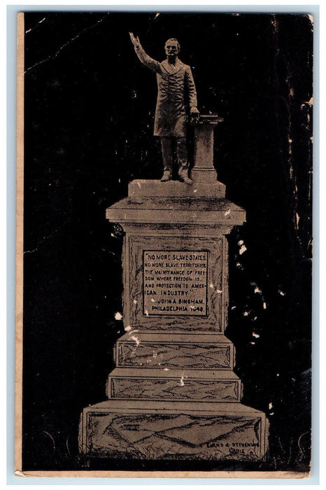 c1940s Edward Everett Monument Scene Cadiz Ohio OH Unposted Vintage Postcard