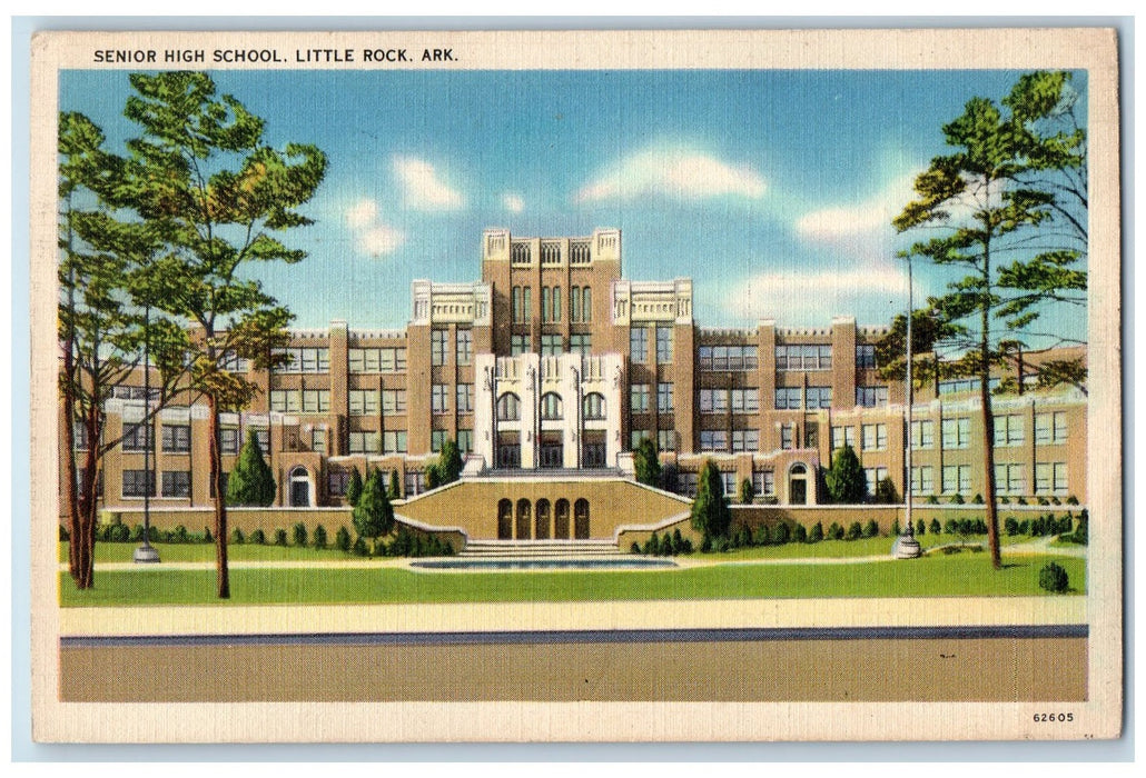1941 Senior High School Little Rock Exterior Fayetteville Arkansas AK Postcard