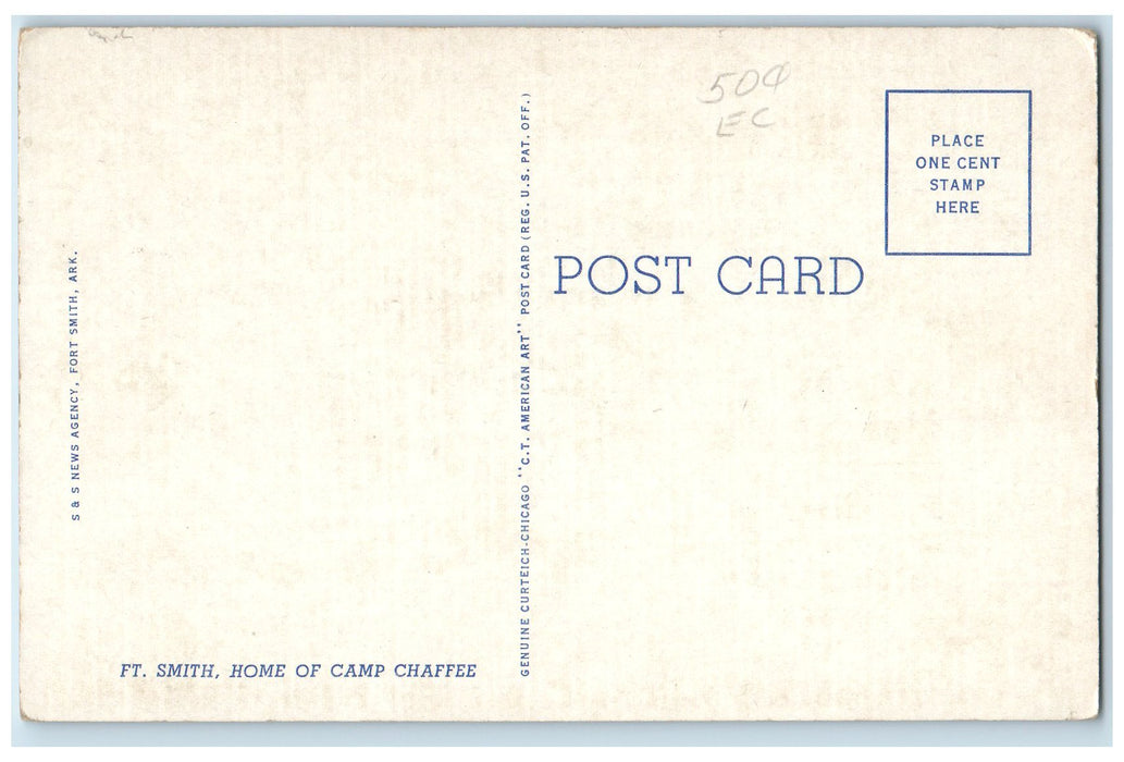 c1940s United States Post Office Exterior Scene Fort Smith Arkansas AK Postcard