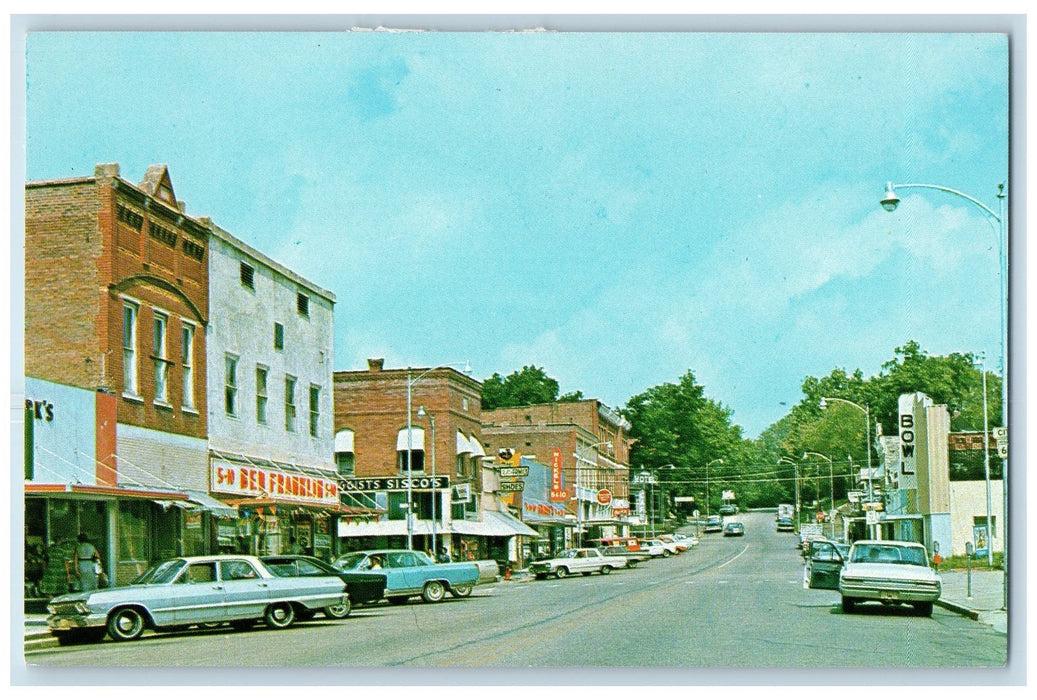 c1960s Broadway Home Of John Brown University Siloam Springs AK Cars Postcard