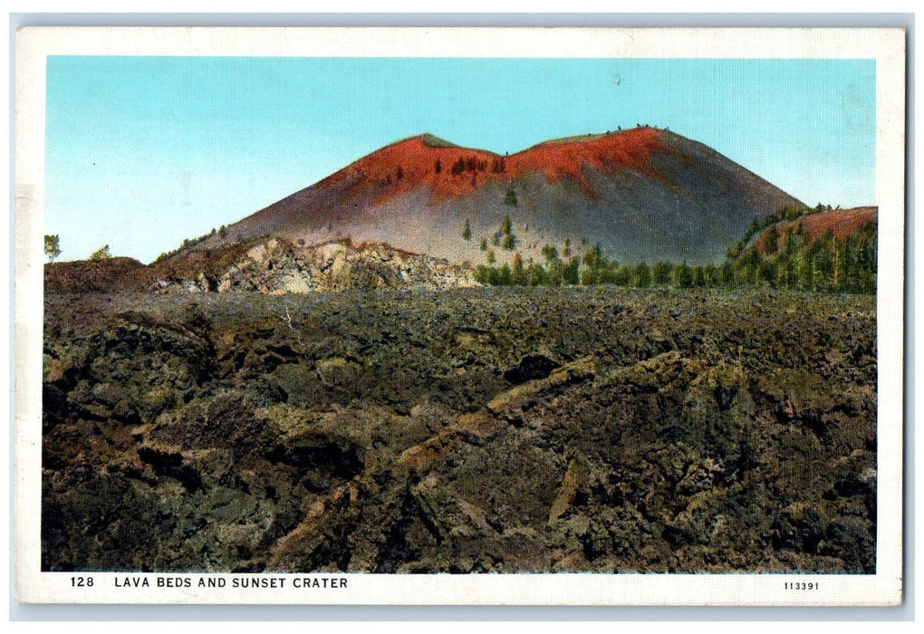 c1960s Lava Bends & Sunset Crater Sunset Mountain Flagstaff Arizona AZ Postcard