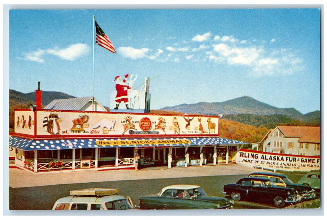 c1960's White Face Mts. Sterling Alaska Fur & Game Farms Lake Placid NY Postcard