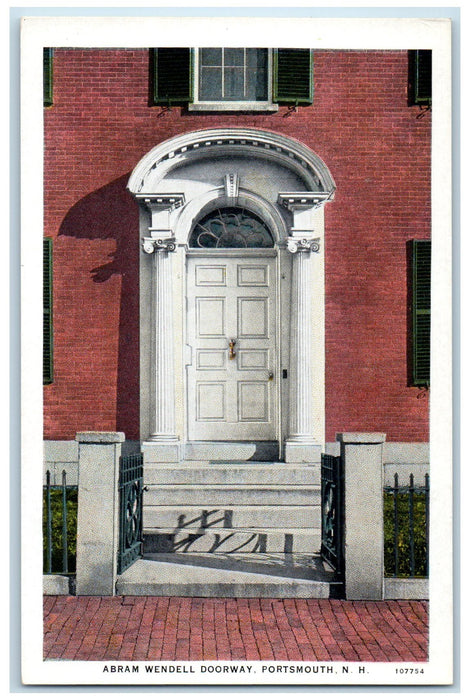 c1940s Abram Wendell Doorway Scene Portsmouth New Hampshire NH Unposted Postcard