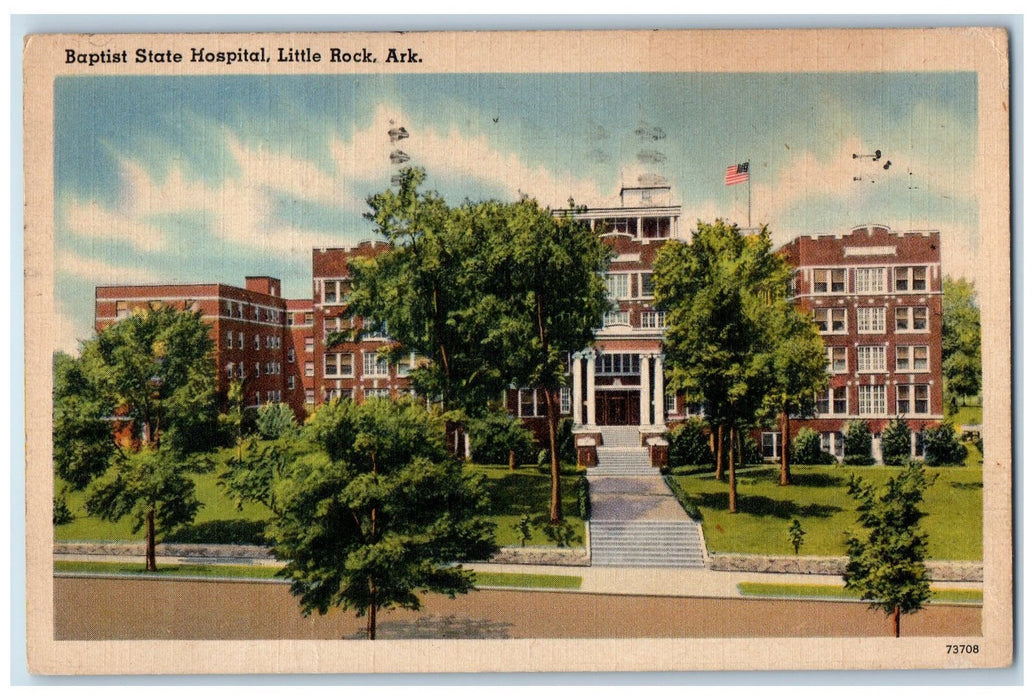 1944 Baptist State Hospital Exterior Little Rock Arkansas AK Posted Postcard