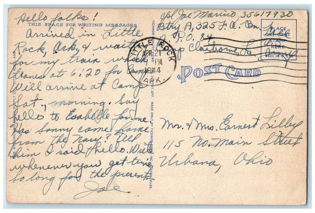 1944 Baptist State Hospital Exterior Little Rock Arkansas AK Posted Postcard