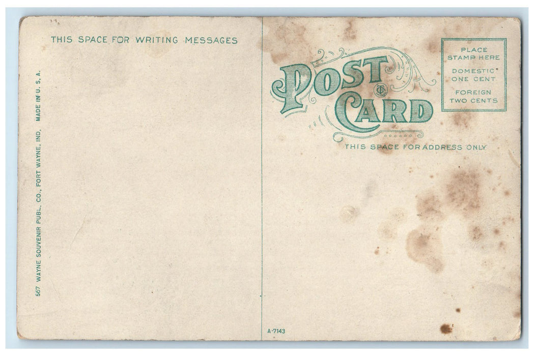 c1910's Hamilton Homestead Exterior Fort Wayne Indiana IN Unposted Moon Postcard