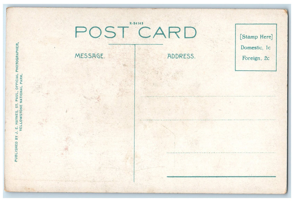 c1920s Eagle Nest Rock Gardiner Canyon Yellowstone Park WY Unposted  Postcard