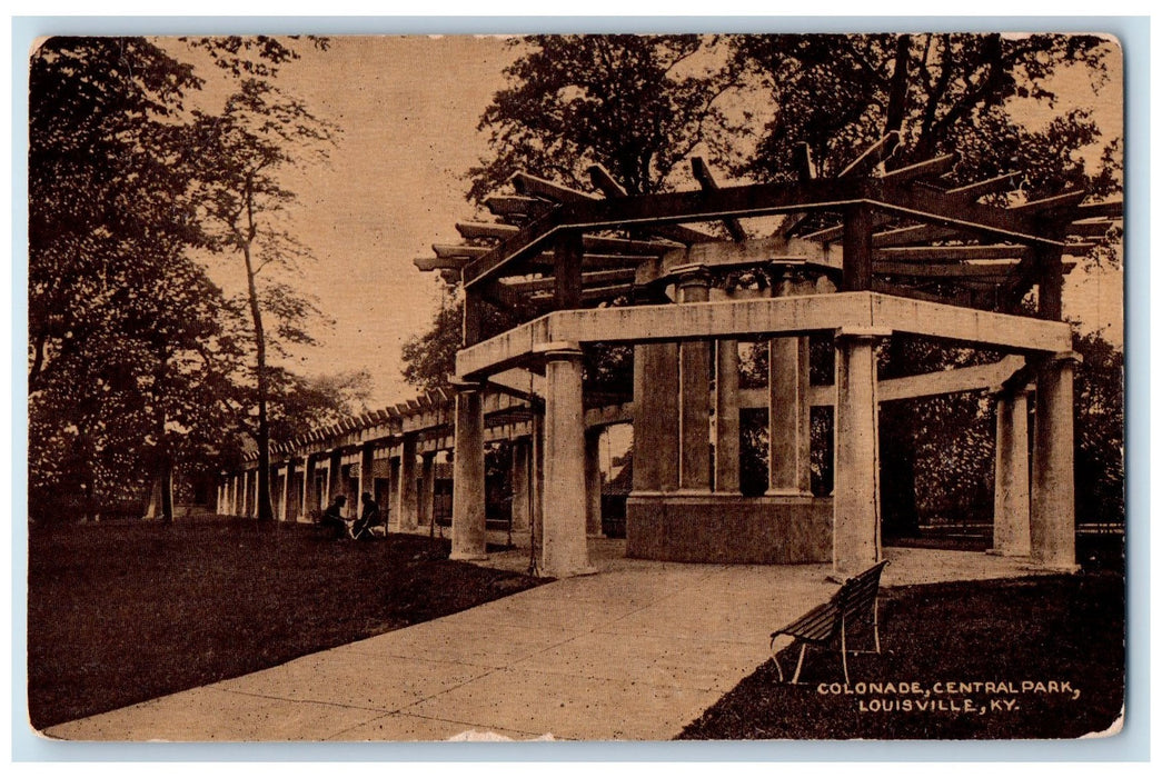 c1940s Colonade Central Park Scene Louisville Kentucky KY Unposted Tree Postcard