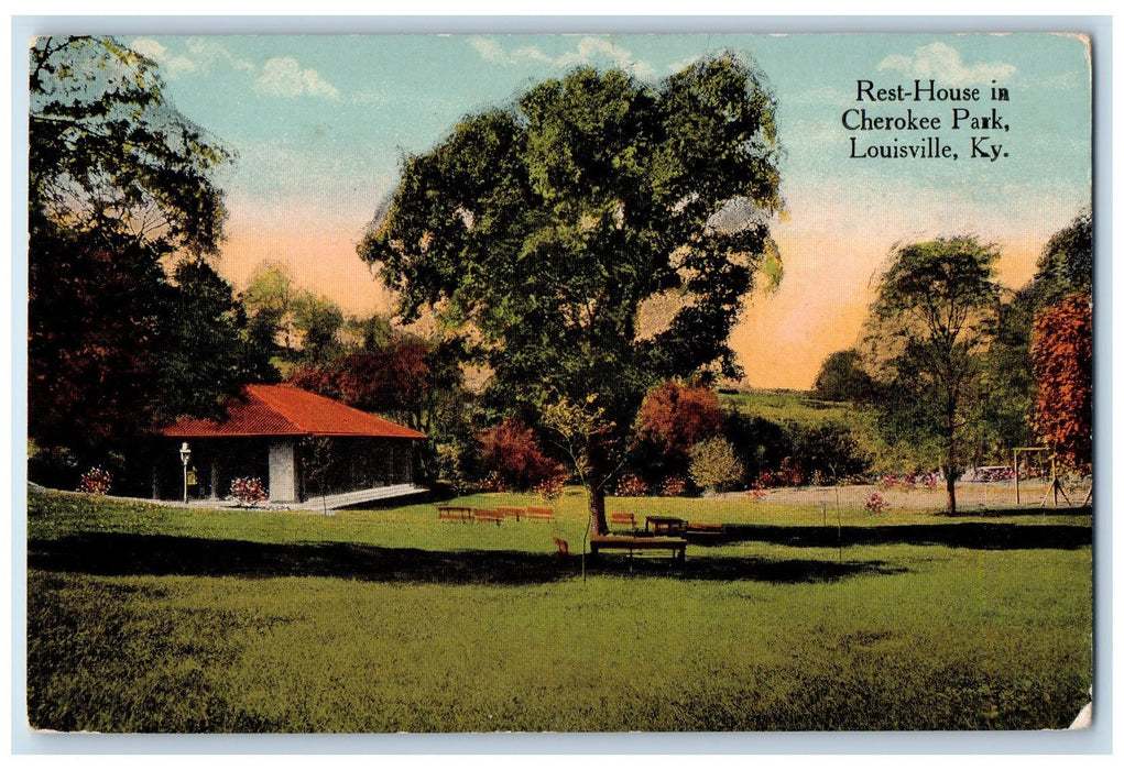 c1910s Rest House In Cherokee Park Louisville Kentucky KY Unposted Tree Postcard