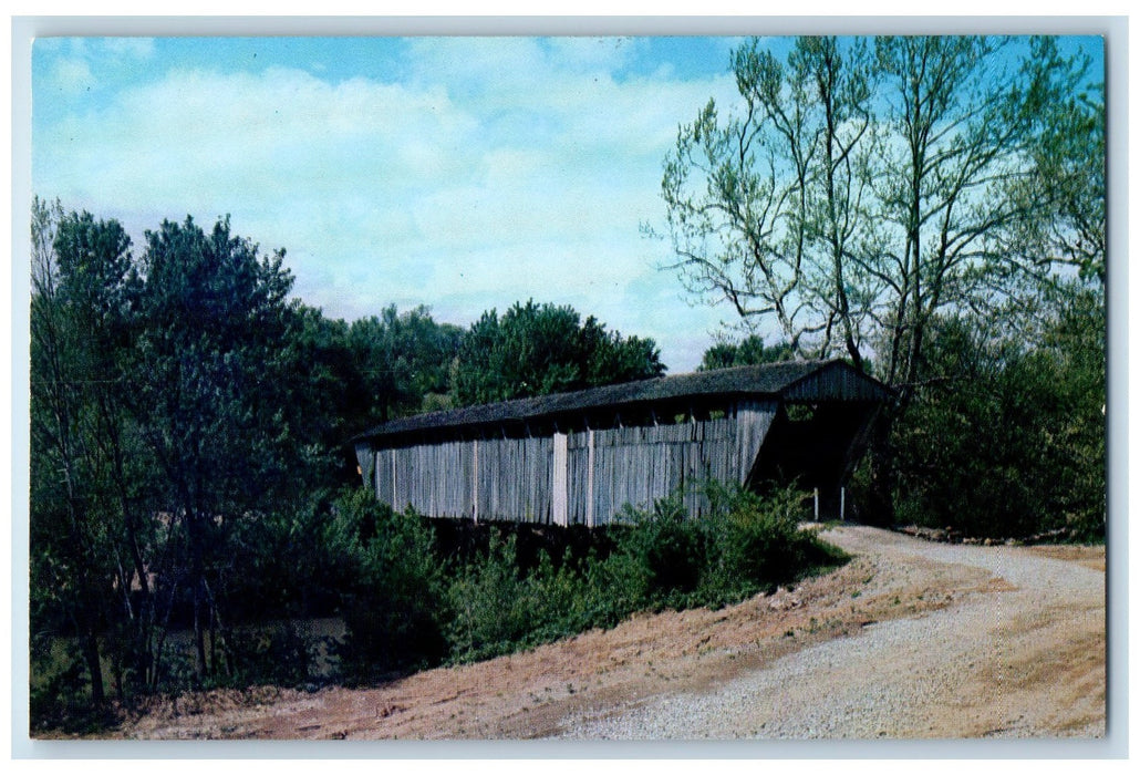 c1960s Covered Bridge Trees Scene Switzer Kentucky KY Unposted Vintage Postcard