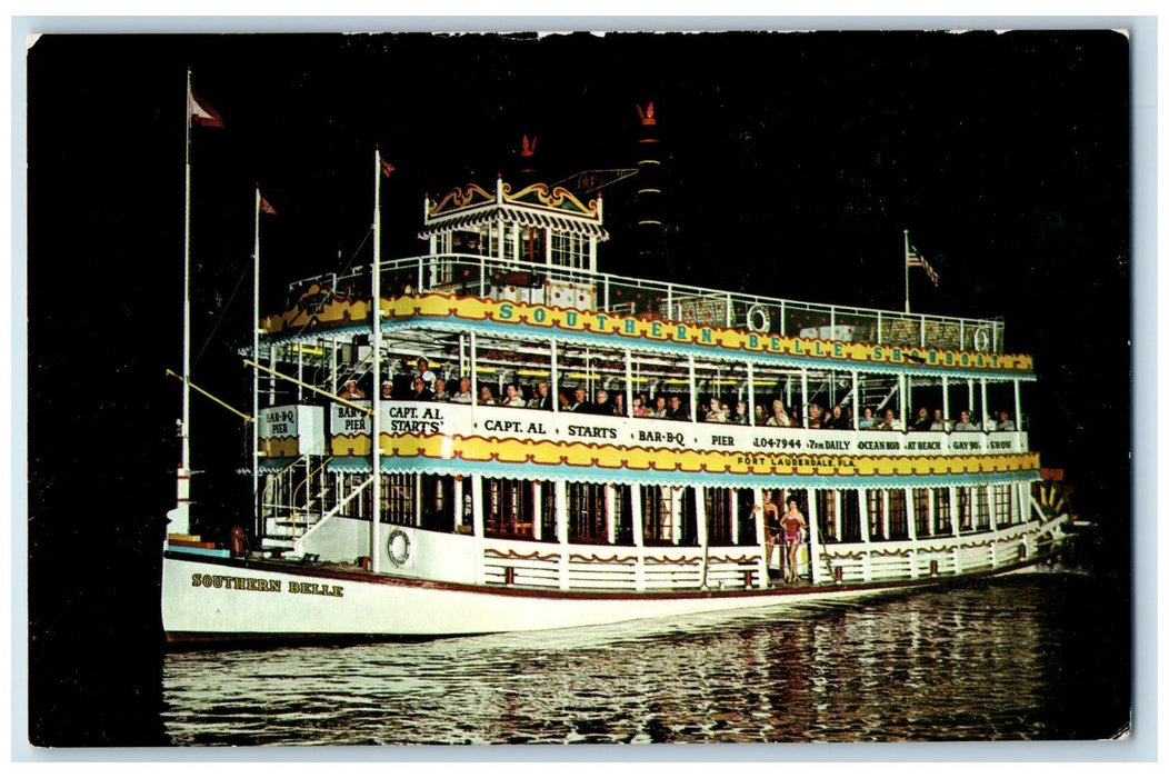 c1950 Capt AL Starts Southern Belle Showboat Fort Lauderdale Florida FL Postcard