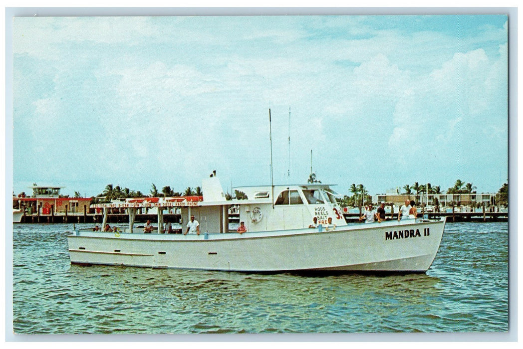 c1950 Mandra II Deep Sea Drift Fishing Boat Fort Lauderdale Florida FL Postcard