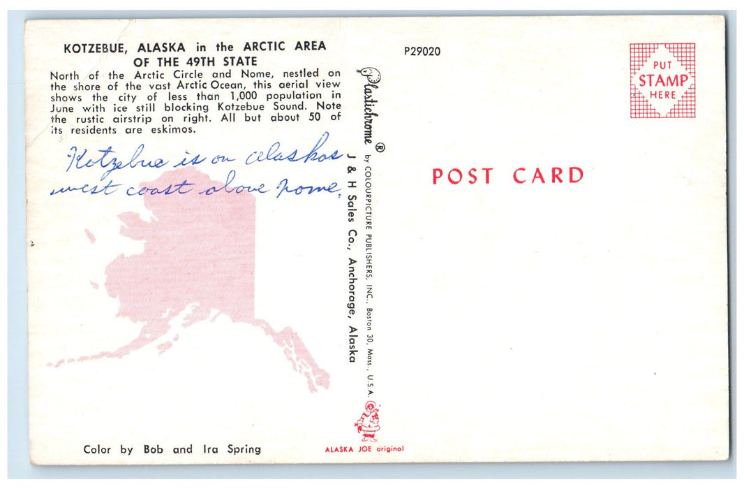 c1950's Kotzebue Arctic Alaska Area Of The 49th State Aerial View AK Postcard