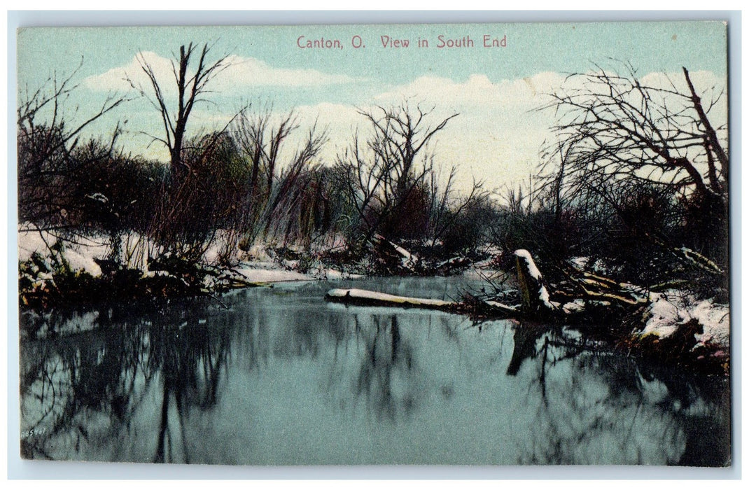 c1950's View In South End Creek Grove Canton Ohio OH Vintage Unposted Postcard