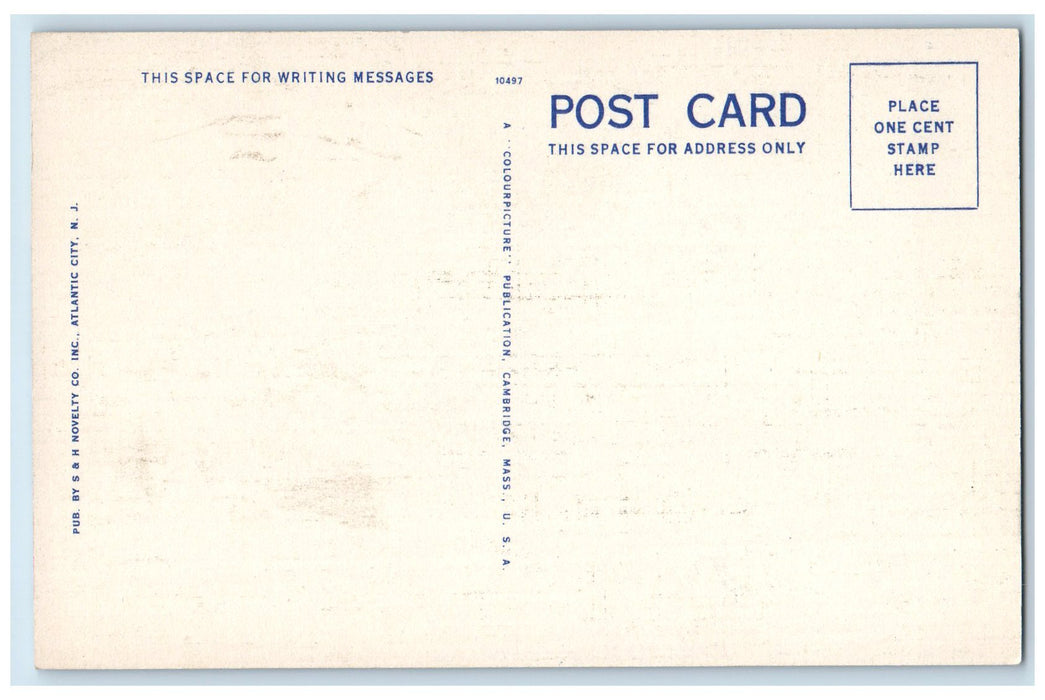 c1940 Motor Boating On Sunny Seas Atlantic City New Jersey NJ Unposted Postcard