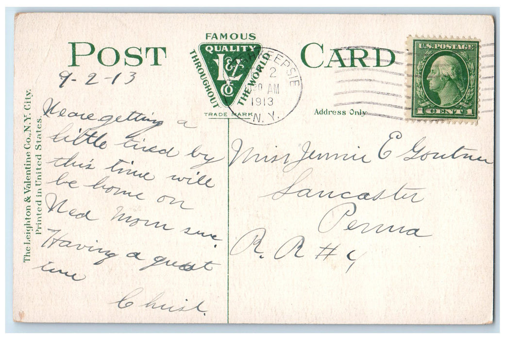 1913 Library Vassar College Building Tower PoughKeepsie New York NY Postcard