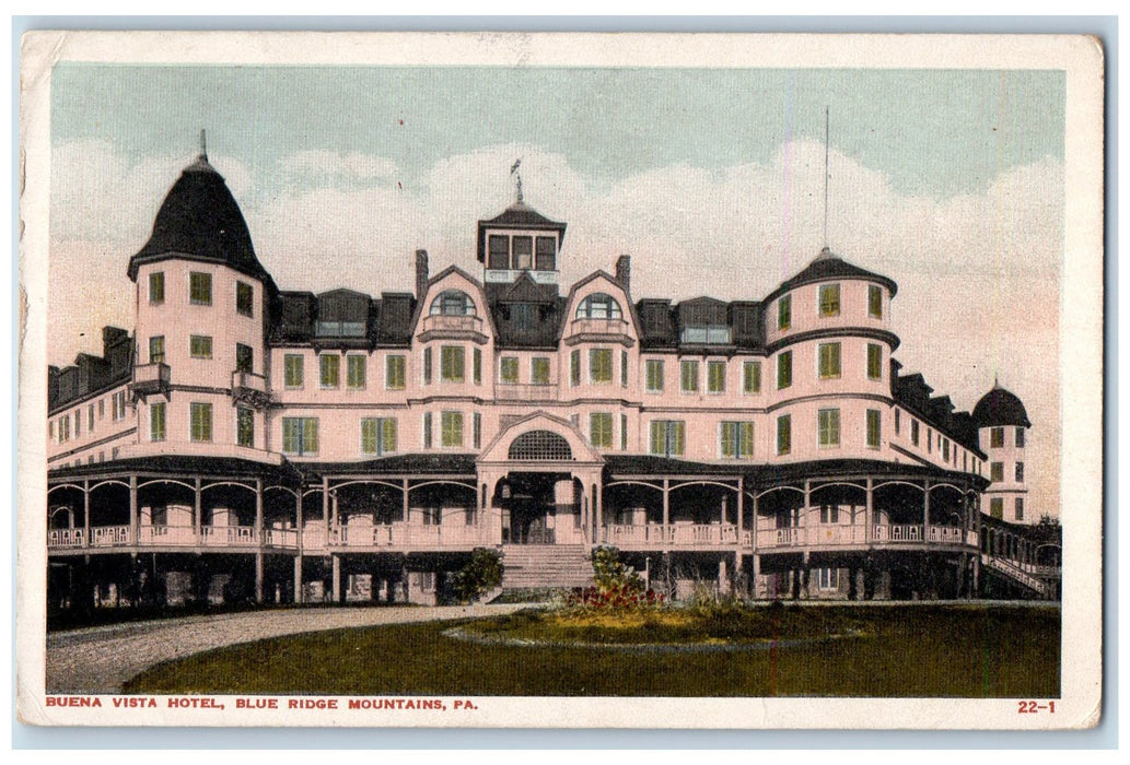 1916 Buena Vista Hotel Restaurant Blue Ridge Mountains Pennsylvania PA Postcard