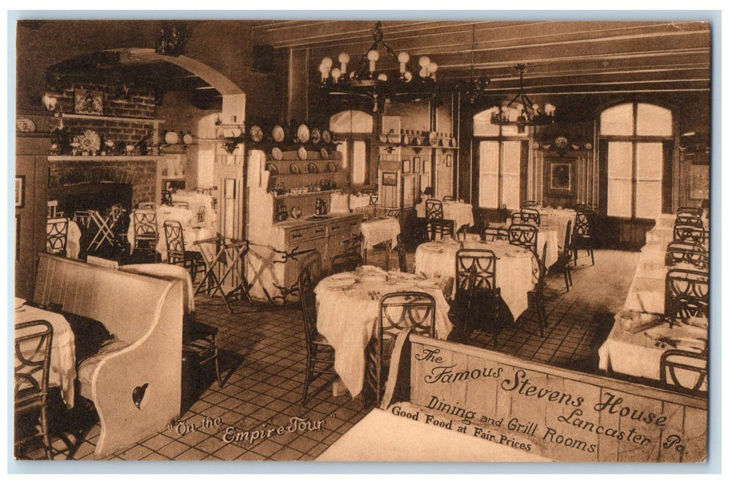 1935 Famous Stevens House Restaurant Dining Lancaster Pennsylvania PA Postcard