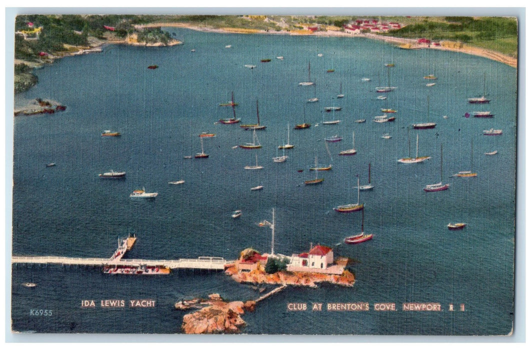 1956 Ida Lewis Yacht Club At Brenton's Cove New Port Rhode Island RI Postcard