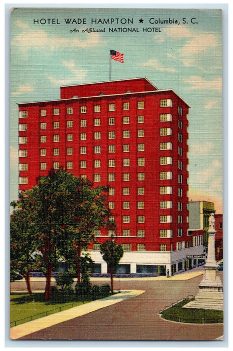 1948 Hotel Wade Hampton Building Restaurant Columbia South Carolina SC Postcard