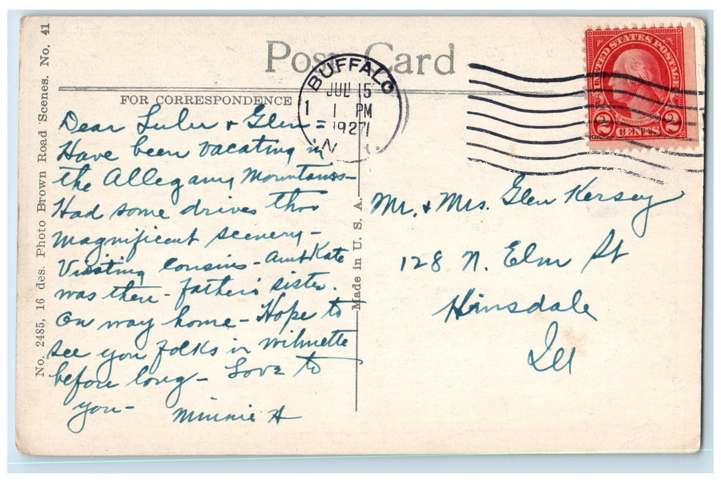 1927 Scene Dirt Road Lake River Boating Grove Galeton Pennsylvania PA Postcard