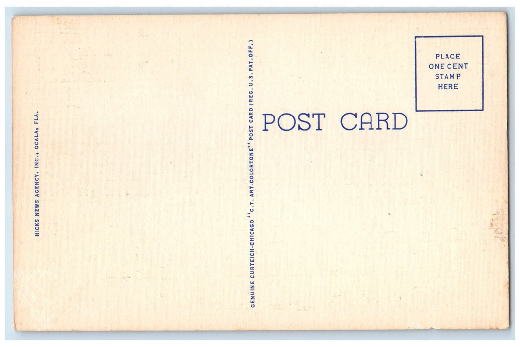 c1940s Columbia County Court House Scene Lake City Florida FL Unposted Postcard
