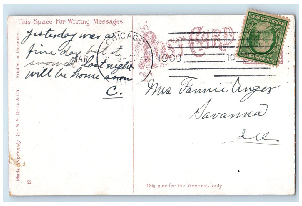 1909 Tulip Bed Washington Park Scene Chicago Illinois IL Posted Vintage Postcard