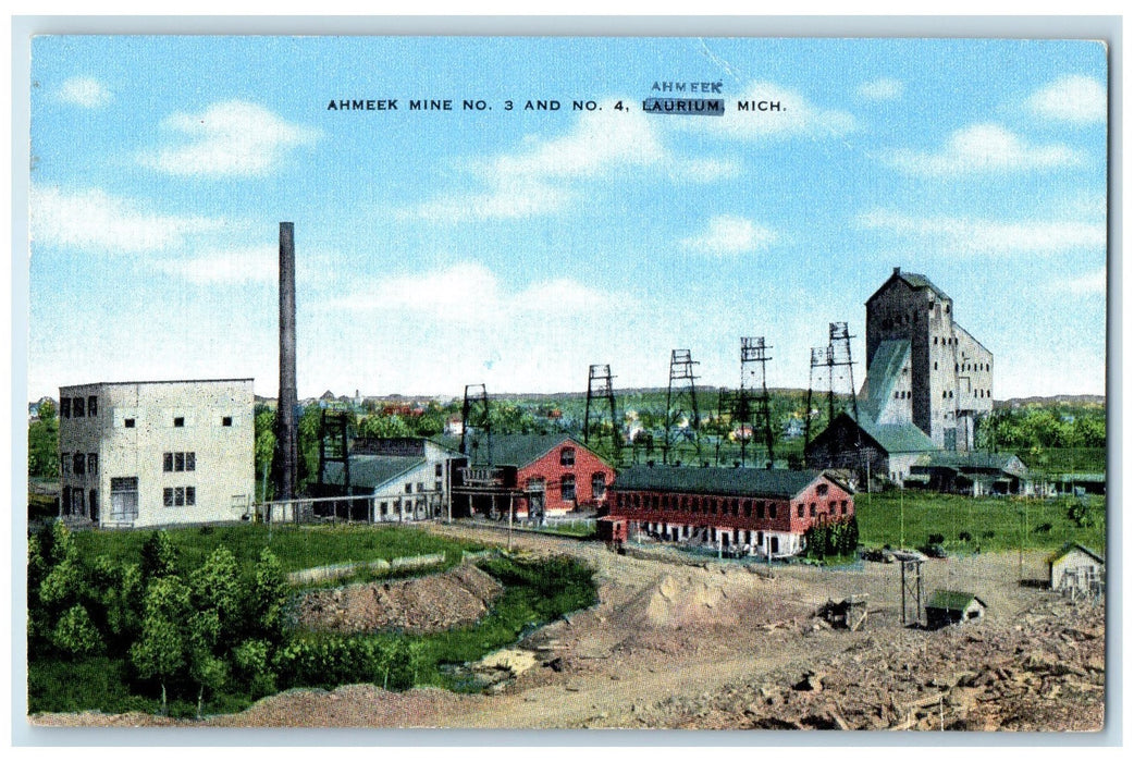 c1960s Ahmeek Mine No. 3 And  No. 4 Ahmeek Michigan MI Posted Vintage Postcard