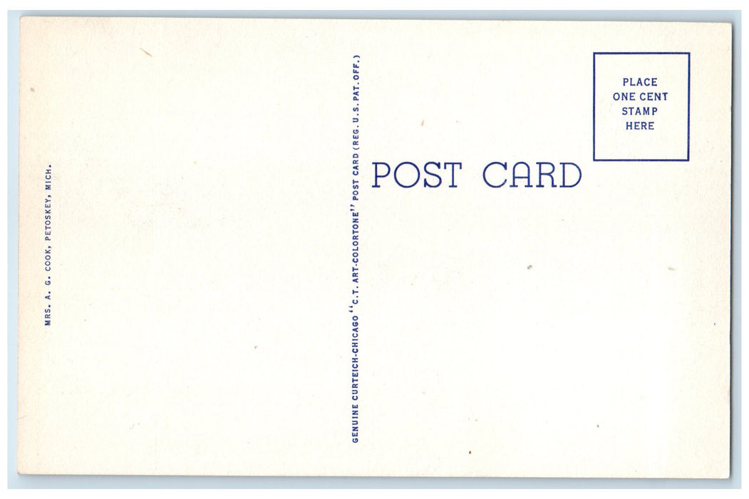 c1940's Scene On Indian River Houses & Groves Boating View Michigan MI Postcard