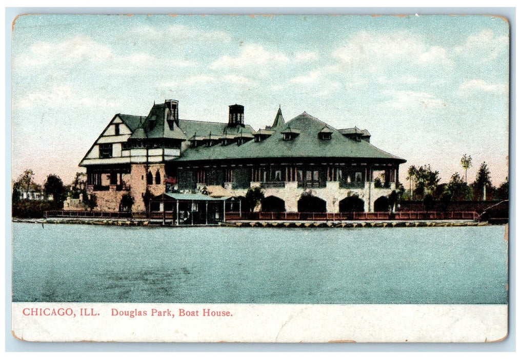 c1910's Douglas Park Boat House Exterior Chicago Illinois IL Unposted Postcard